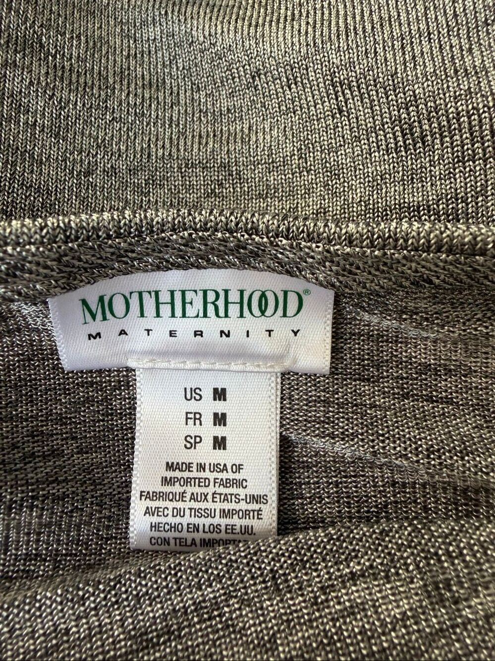 Motherhood Maternity Medium Gray Heather Cowl Neck Side Ruched Long Sleeve - Picture 3 of 8